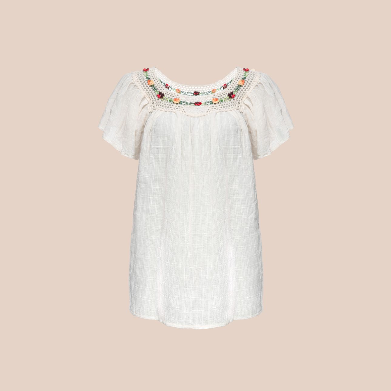 Image de la blouse lola de maison badigo, blouse en coton et acrylique non doublée