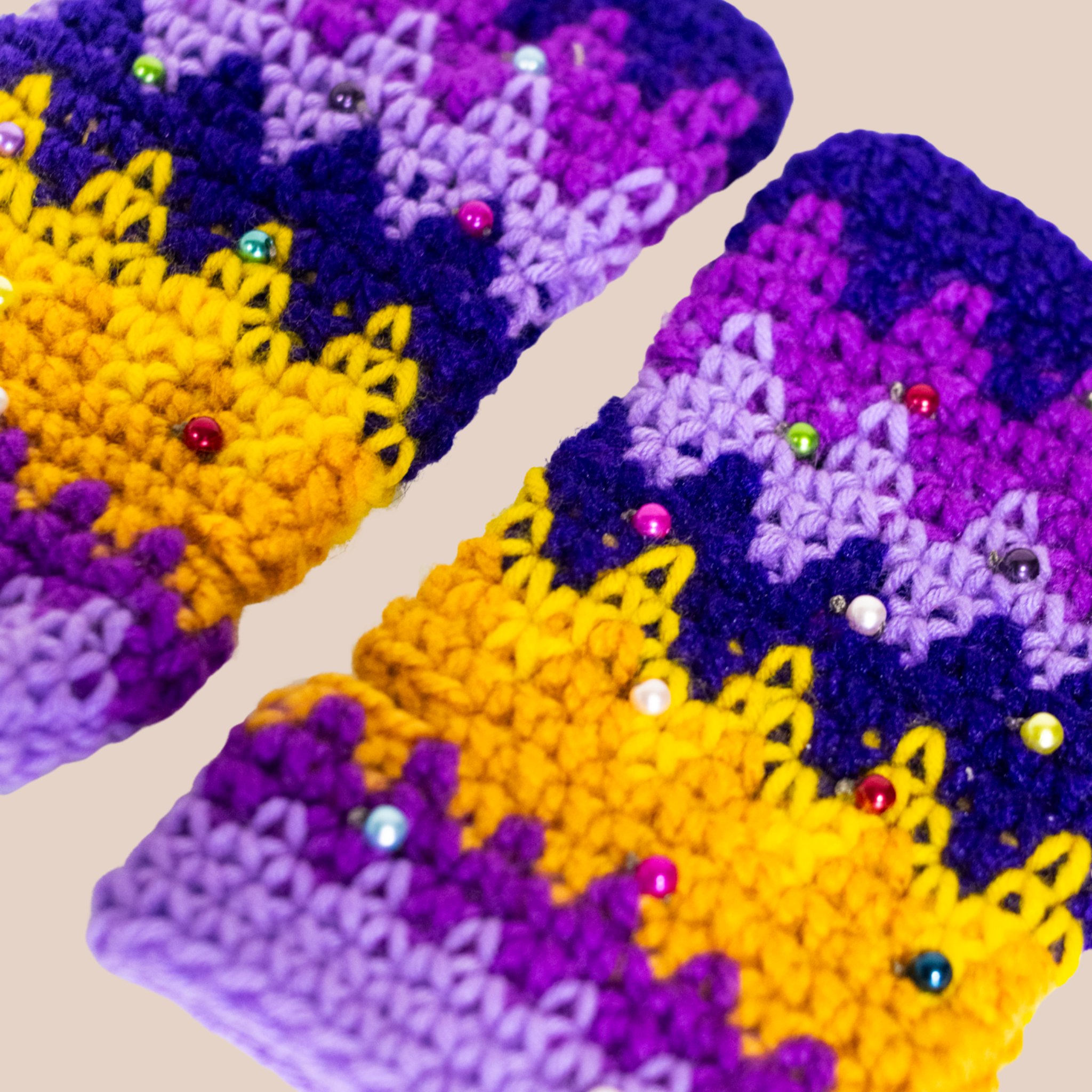 Mitaines Perles Violettes