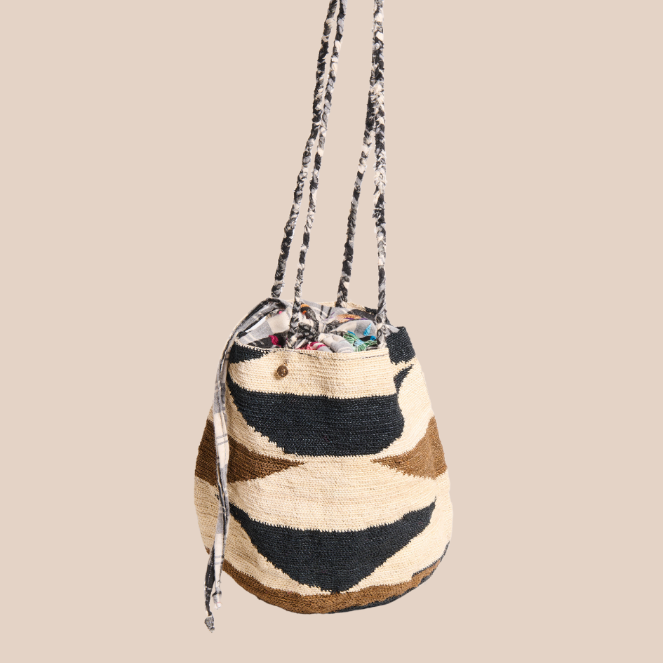 Sac Enamorada Madras MARRON, BEIGE & NOIR