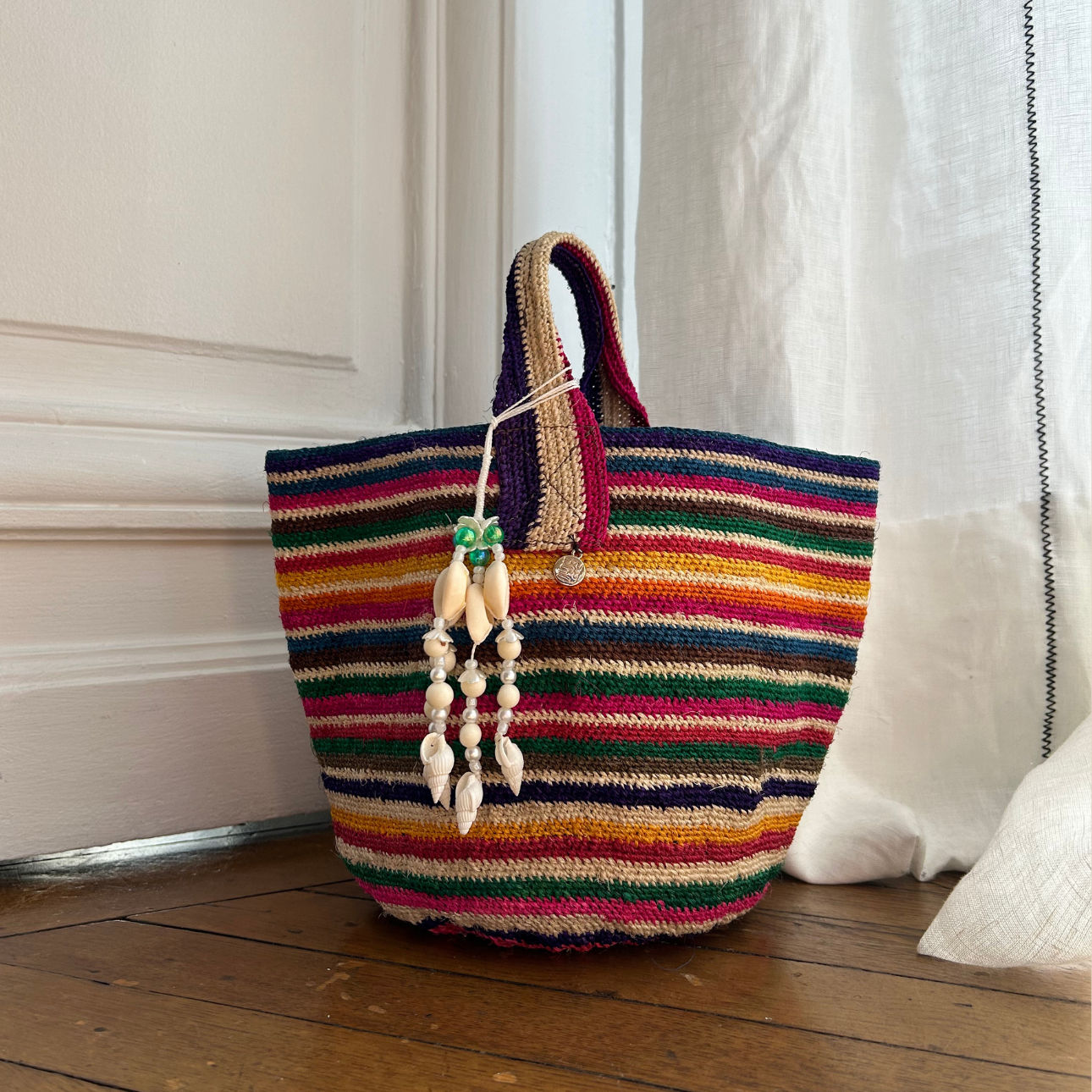 Image d'un sac bahia avec accesoire de sac coquillage de Maison Badigo