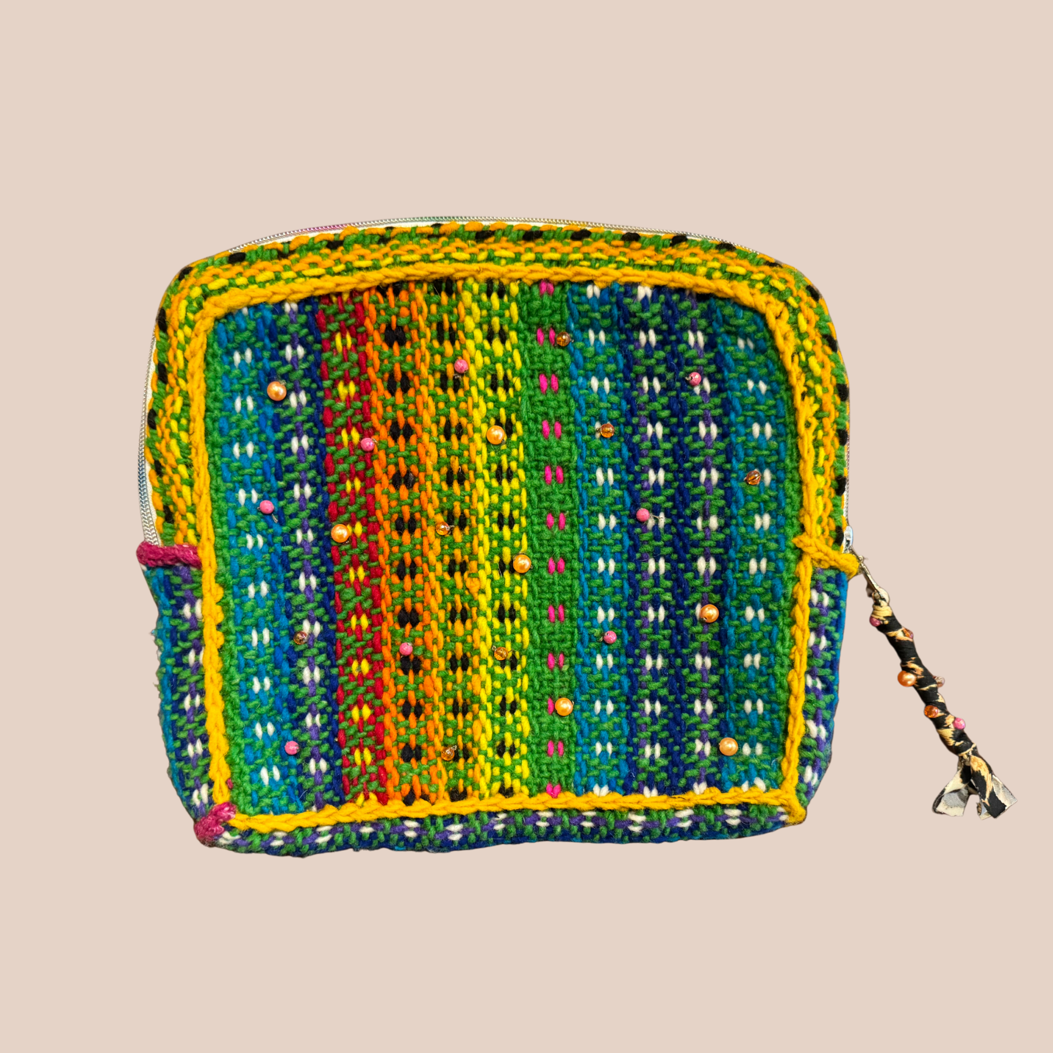 Pochette Perlas, pochette en laine crocheté