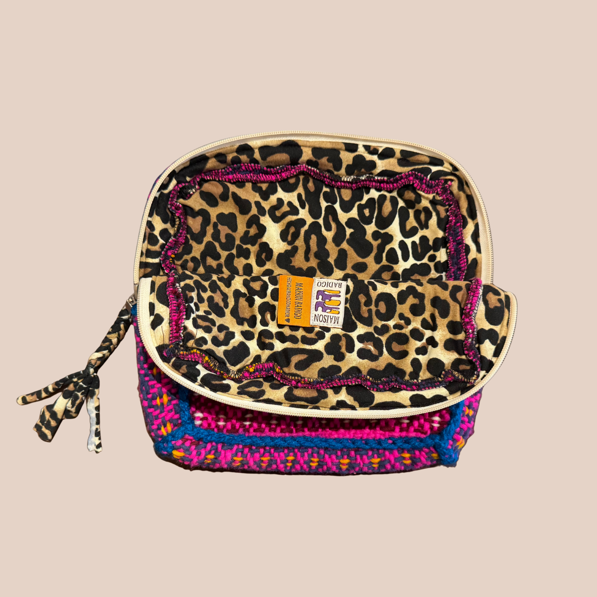 Pochette Smiley, pochette en laine crocheté