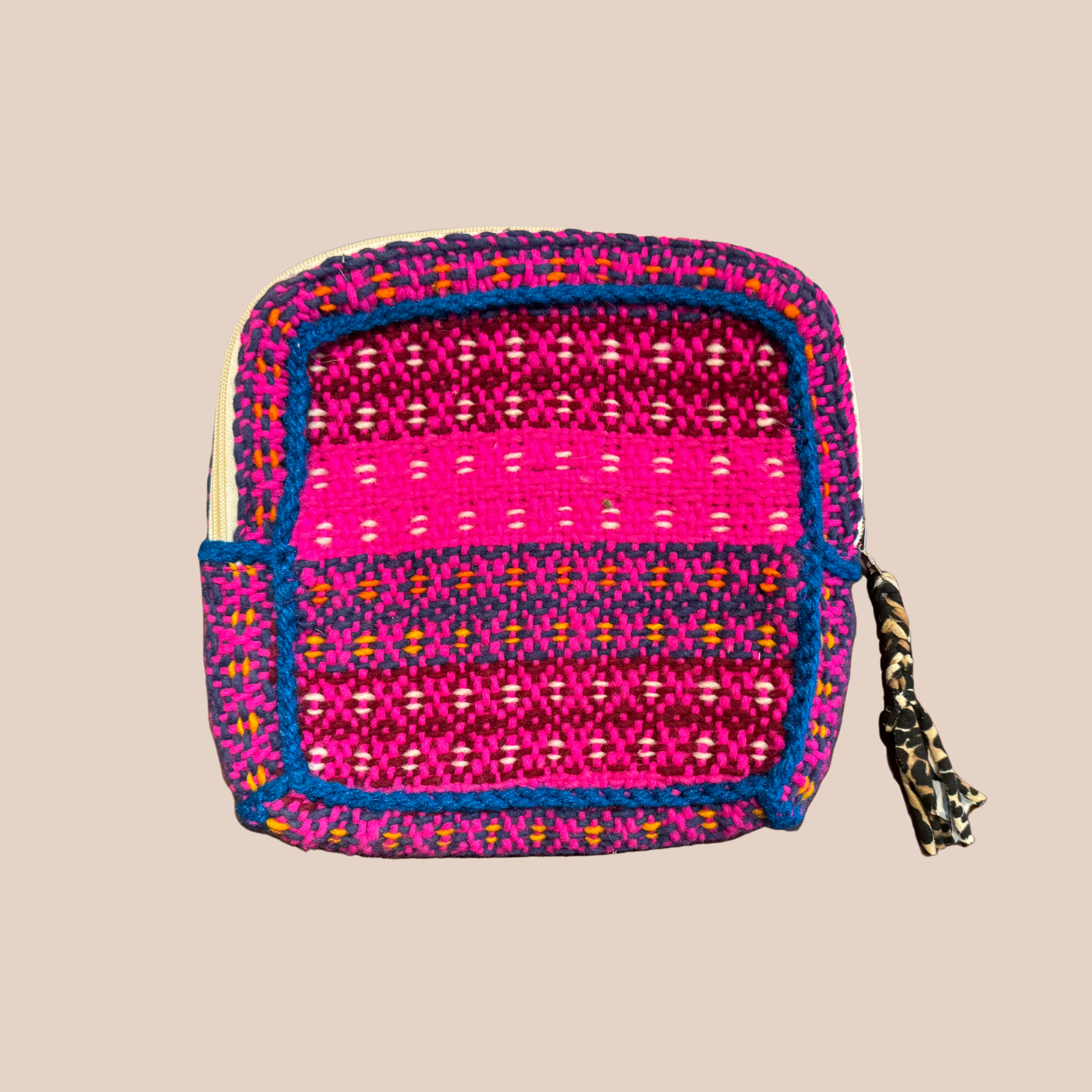 Pochette Smiley, pochette en laine crocheté