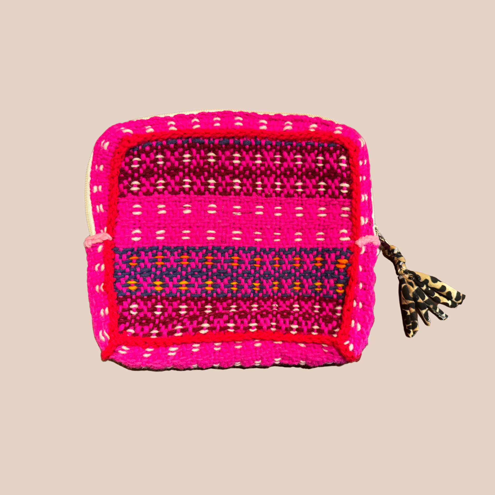 Pochette Smiley, pochette en laine crocheté