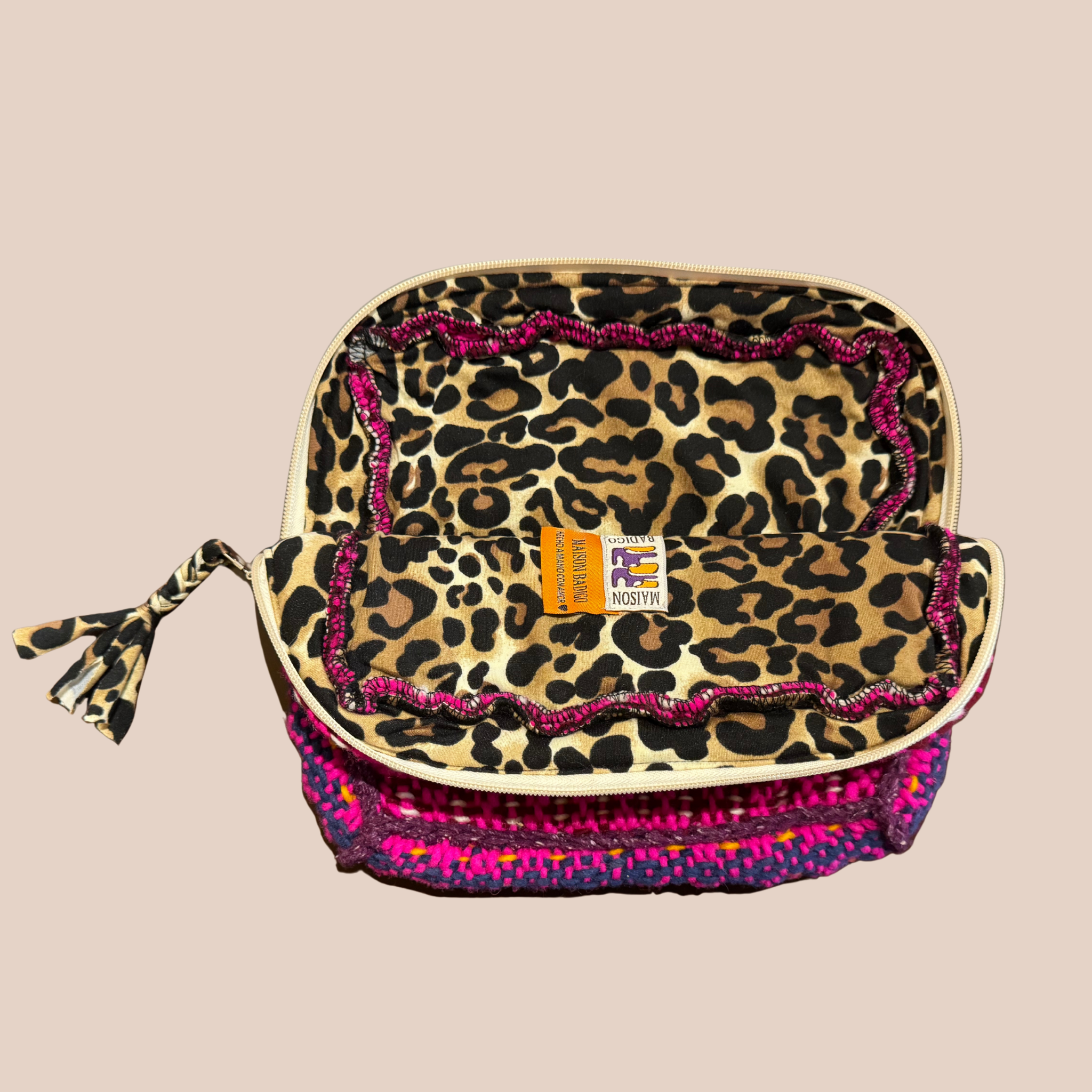 Pochette Palmeras, pochette en laine crocheté
