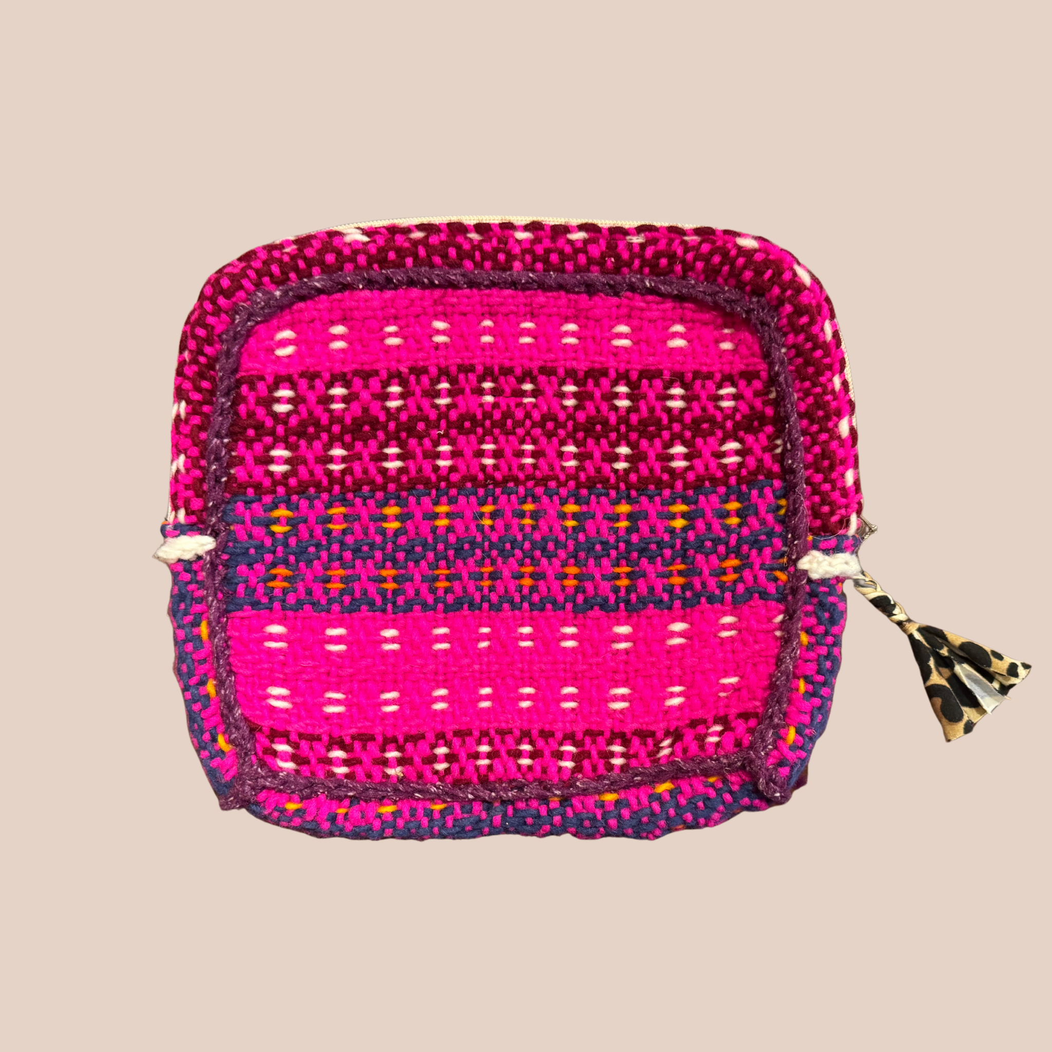 Pochette Palmeras, pochette en laine crocheté