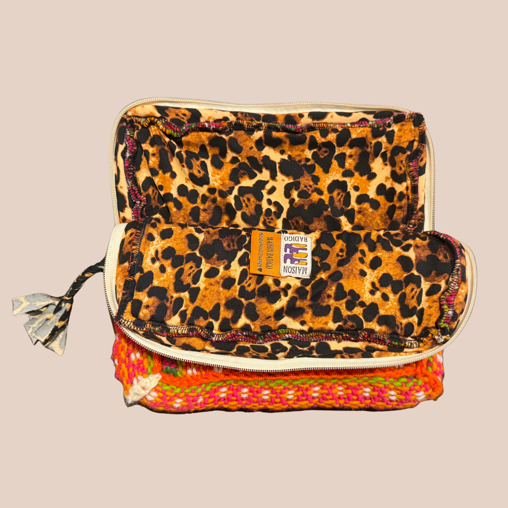 Pochette Palmeras, pochette en laine crocheté