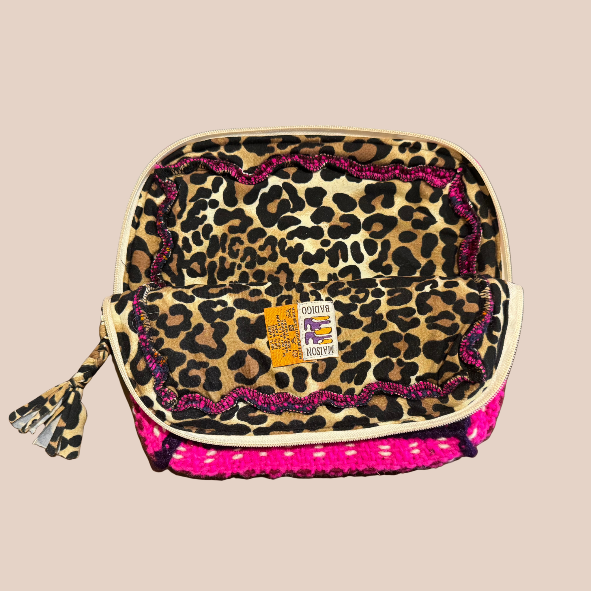 Pochette Palmeras, pochette en laine crocheté