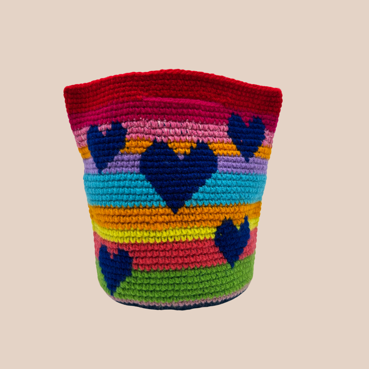 Sac en crochet Corazón arc-en-ciel