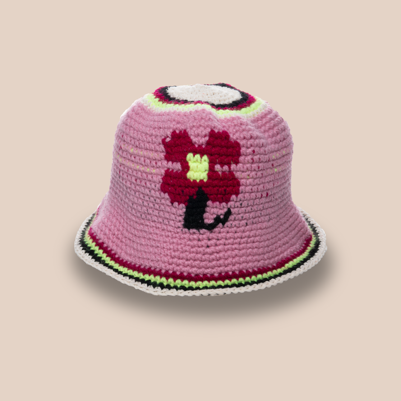 Image du bucket hat motif fleurs de Maison Badigo, bucket hat (bob) rose unique et tendance