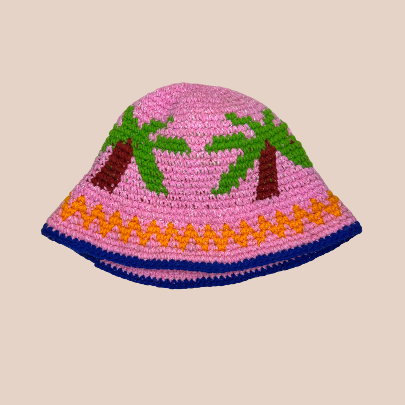 Image du bucket hat palmiers de Maison Badigo, bucket hat (bob) multicolore unique et tendance