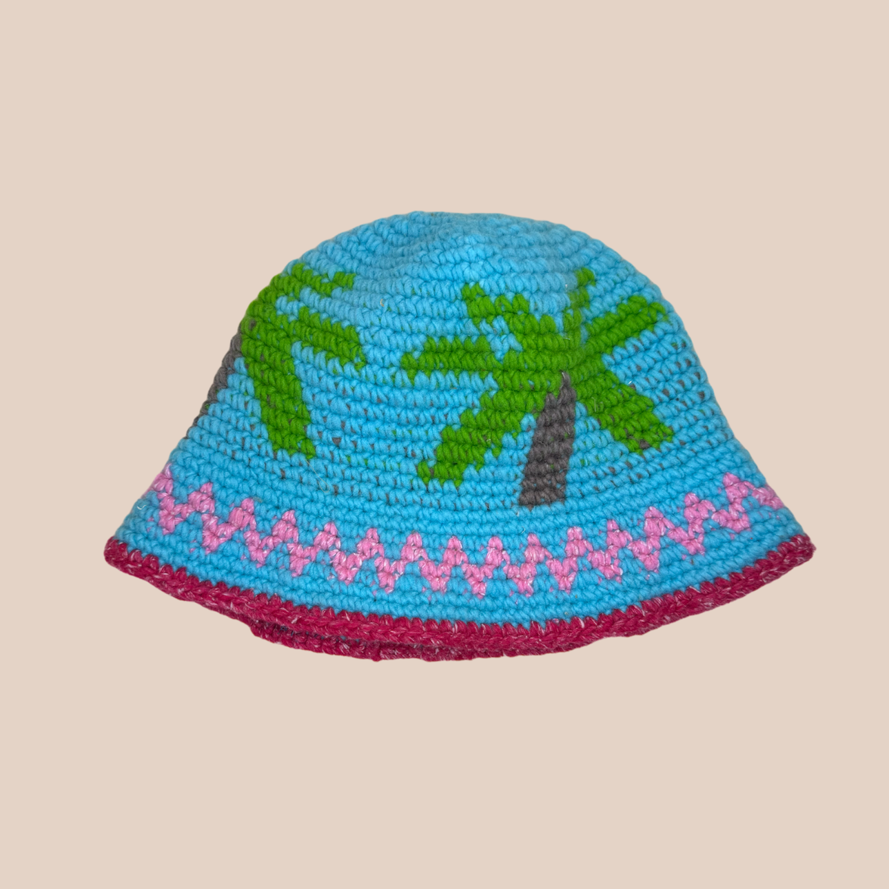 Image du bucket hat palmiers de Maison Badigo, bucket hat (bob) multicolore unique et tendance