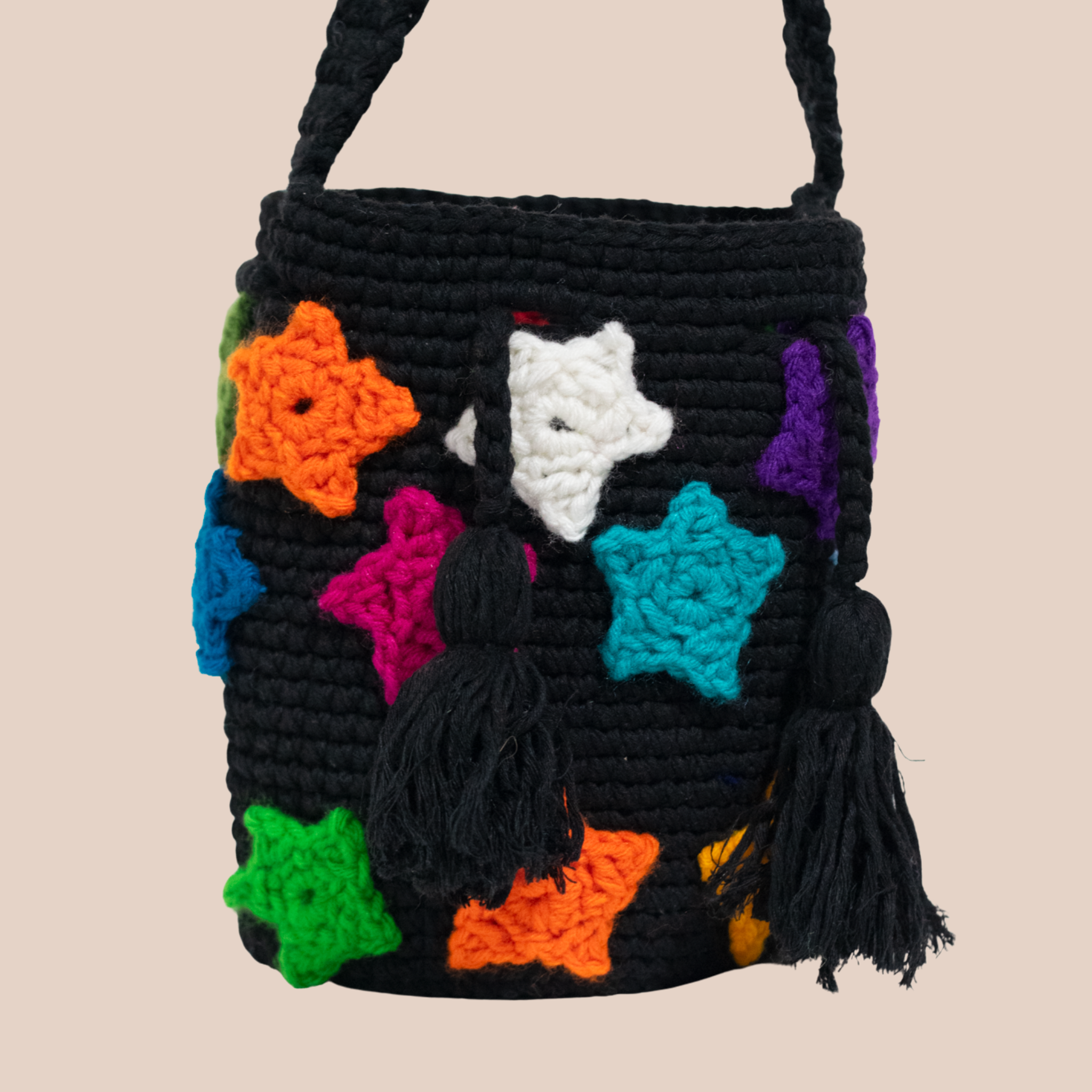 Bolsito cosmos, sac en coton crocheté