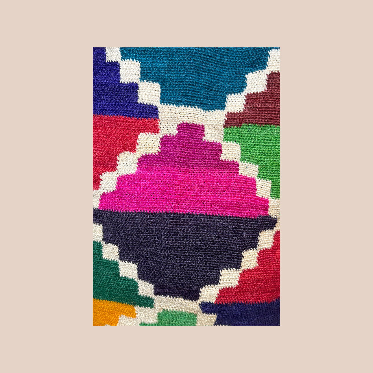 Image du sac Frida de Maison Badigo, sac en fibres naturelles de cactus multicolore unique et tendance