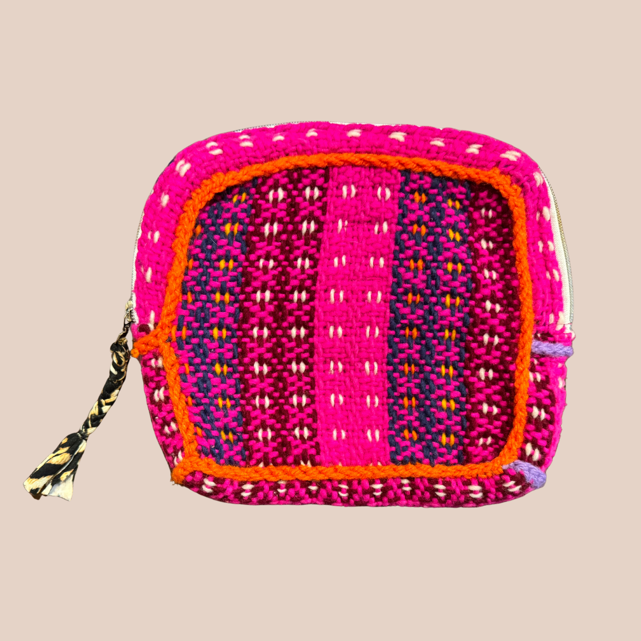 Pochette Palmeras, pochette en laine crocheté