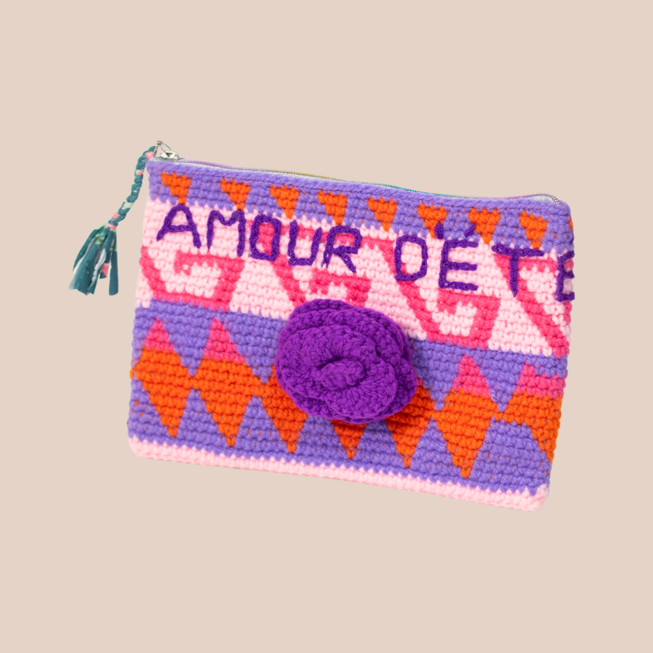 Pochette en crochet amour d'été