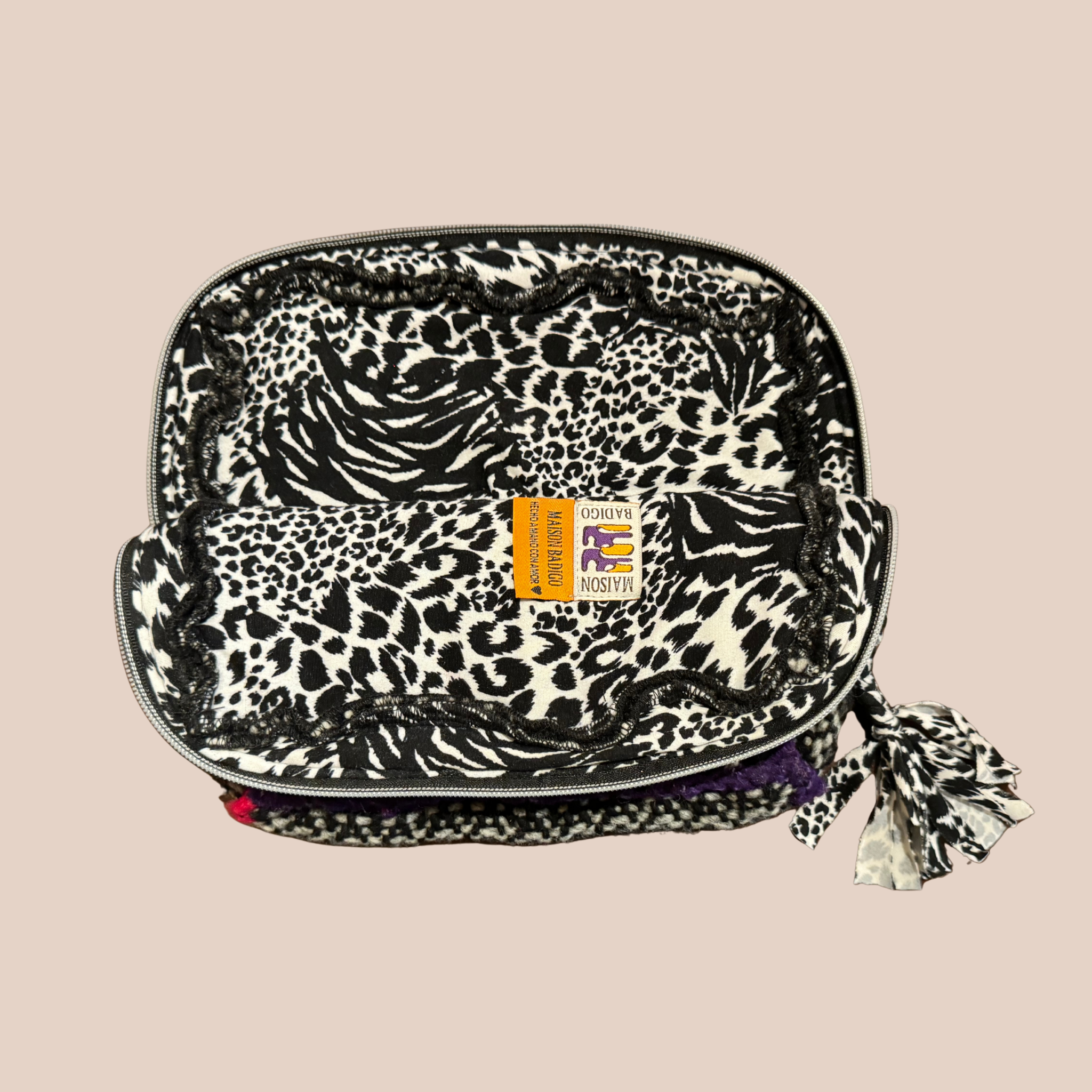 Pochette Flores, pochette en laine crocheté