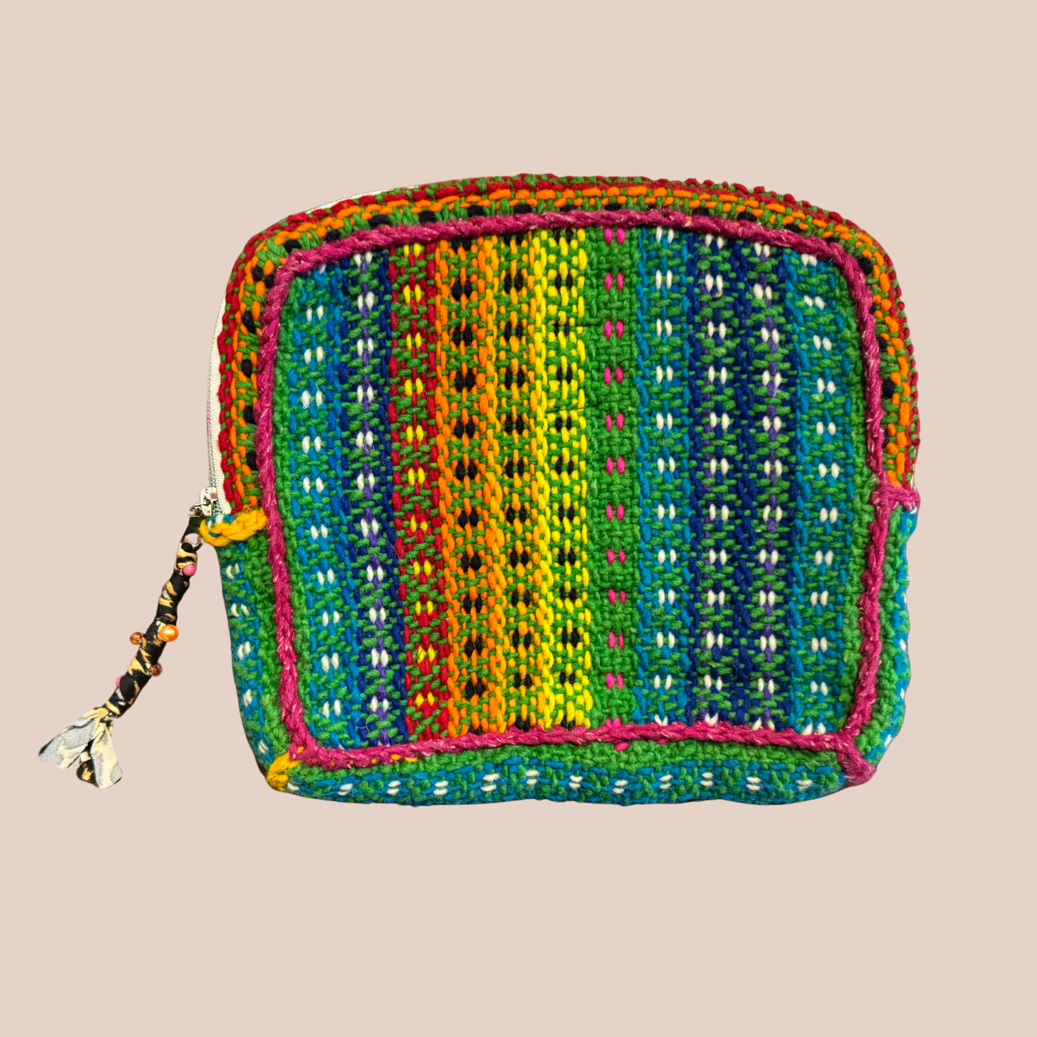 Pochette Perlas, pochette en laine crocheté