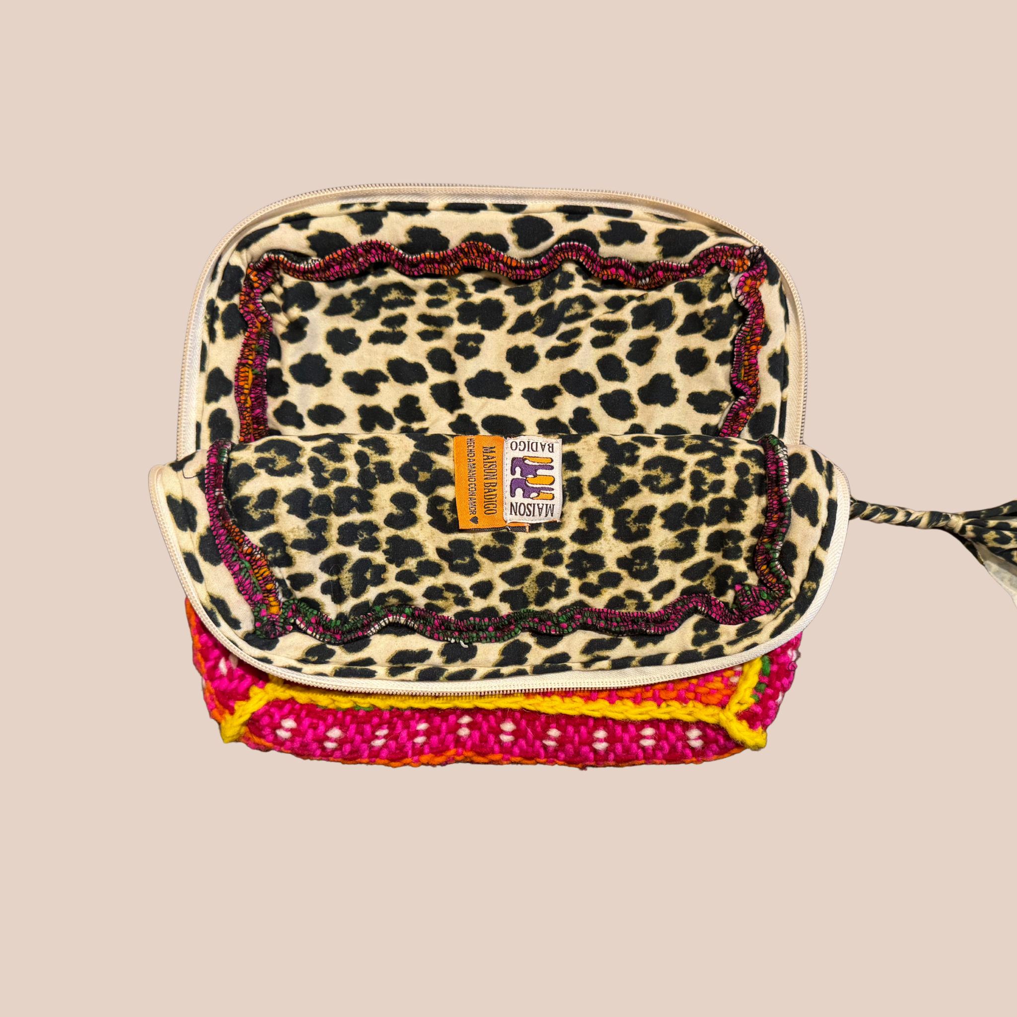 Pochette Smiley, pochette en laine crocheté