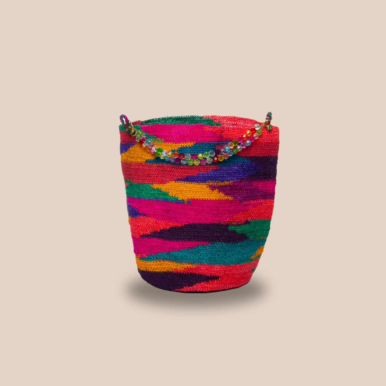  Image du sac princesa, anse motif pasteque de Maison Badigo, sac en fibres de cactus multicolore unique et tendance