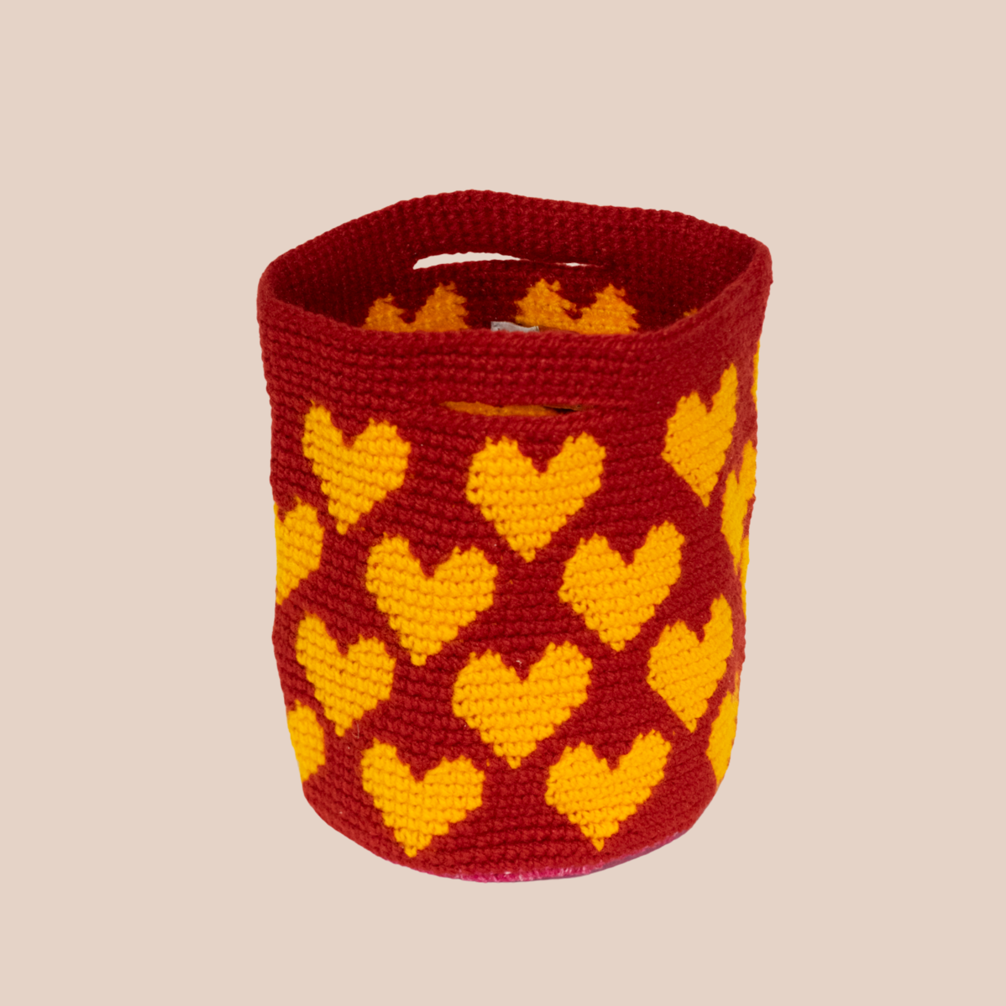 Sac Sahara Hearts, sac en laine crocheté